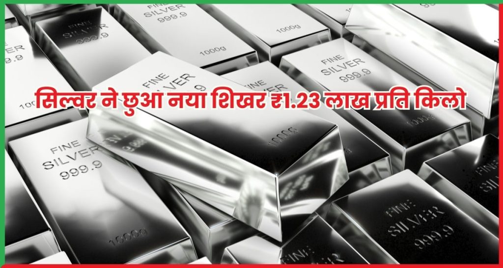 सिल्वर ने छुआ नया शिखर ₹1.23 लाख प्रति किलो