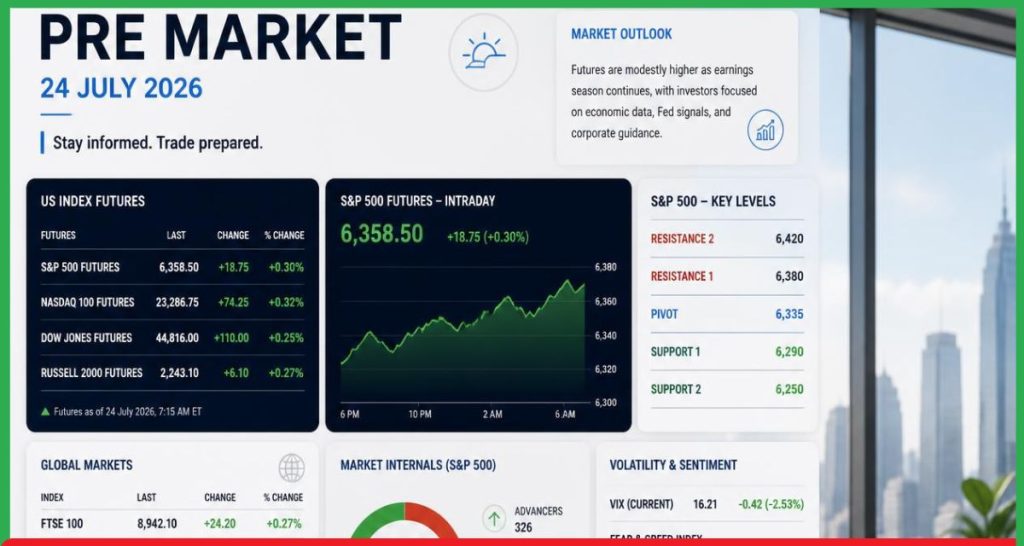 Pre Market 24 July 2026